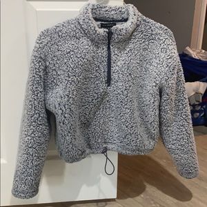 A comfortable warm grey sherpa